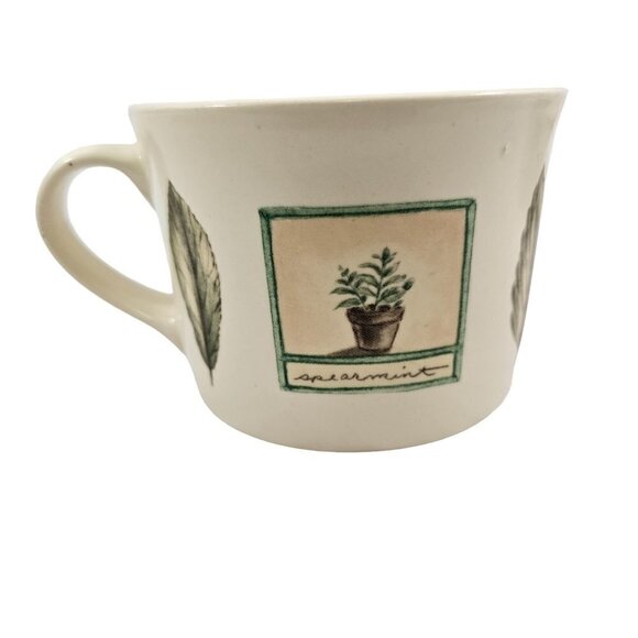 VTG Pfaltzgraff Naturewood Herb Graphic Ceramic Flat Cup and Saucer 4 Piece Set - Picture 5 of 16